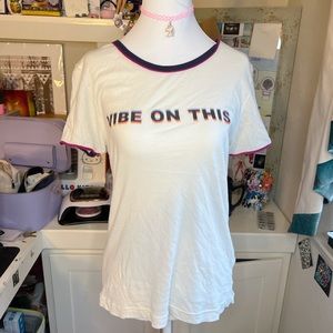 Wildfox “Vibe On This” Ringer T Size Small
